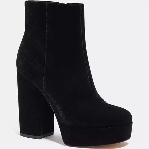 Coach Iona Black Suede Leather Bootie Size 9.5 New - Picture 1 of 8